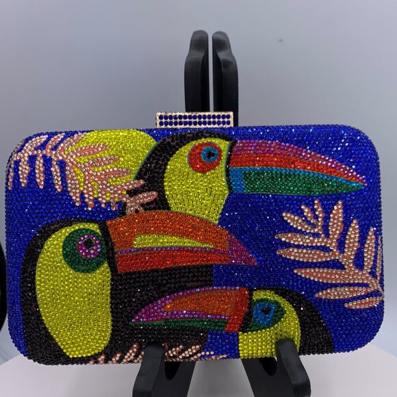 Fashion shoe, sandal, slide, mule, clear acrylic with crystals, Sz 6, block heel - Picture 16 of 16